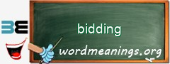 WordMeaning blackboard for bidding